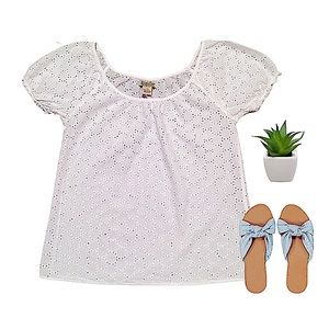 Lucky Brand Short sleeve Peasant Top